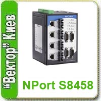 MOXA    8  Ethernet   4  RS-232/422/485  - NPort S8458